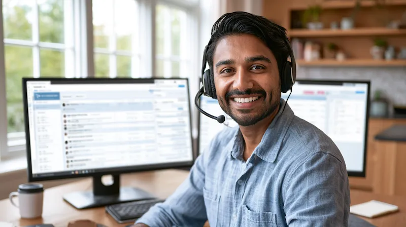 Medical virtual assistant ready to start working from a home office